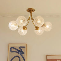 Plafonnier doré style américain de luxe avec boules