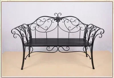 banc de jardin fer forgé table et chaises extérieur