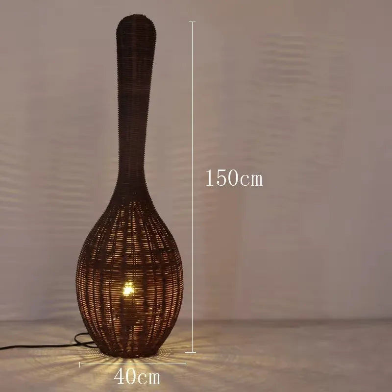 lampadaire en bambou design wabi sabi pour décoration intérieure unique - vue 8 sur 18