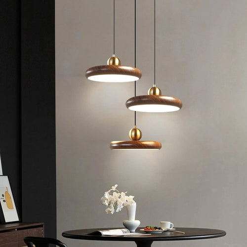 lustre en fer imitation grain de bois luminaires suspendus