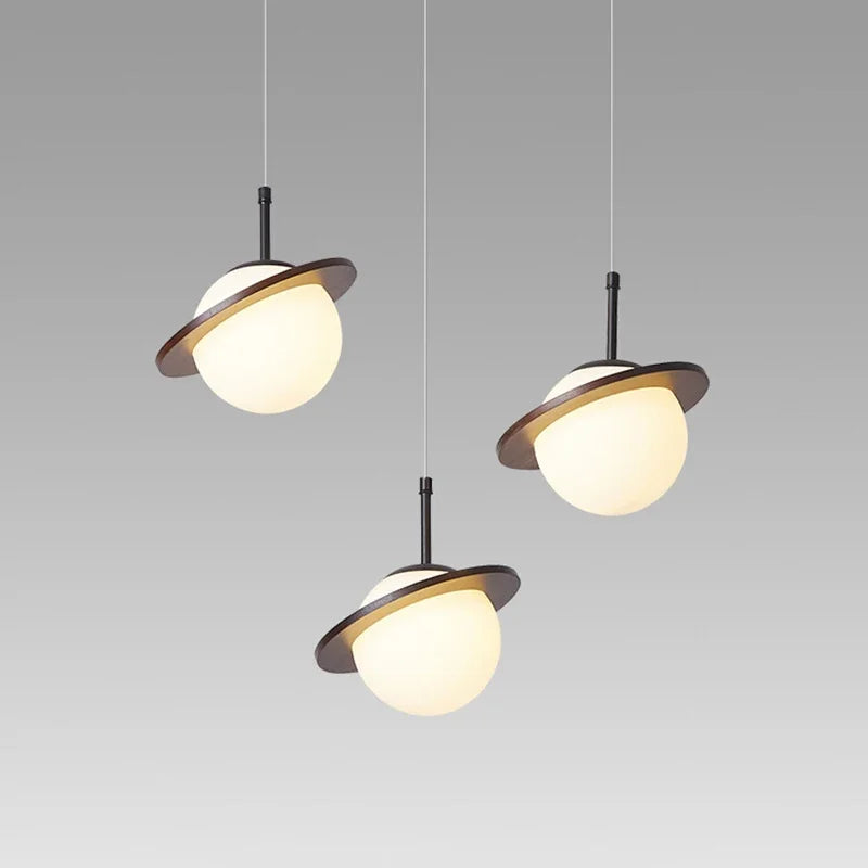 lampe led suspendue design nordique moderne boule de verre créative - vue 6 sur 12