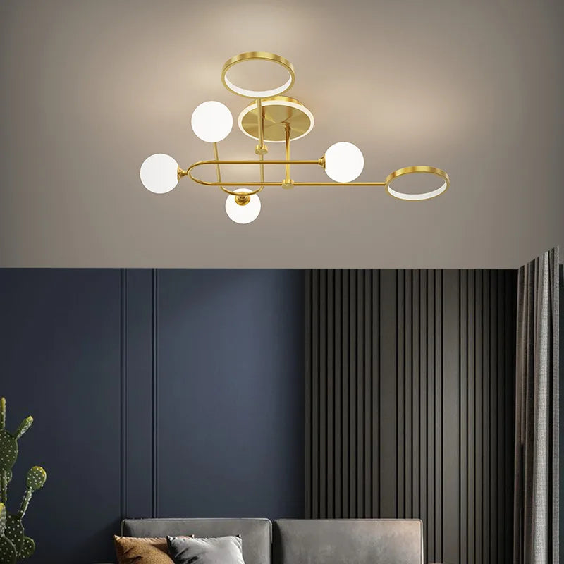 lustre led moderne en verre pour - vue 4 sur 12