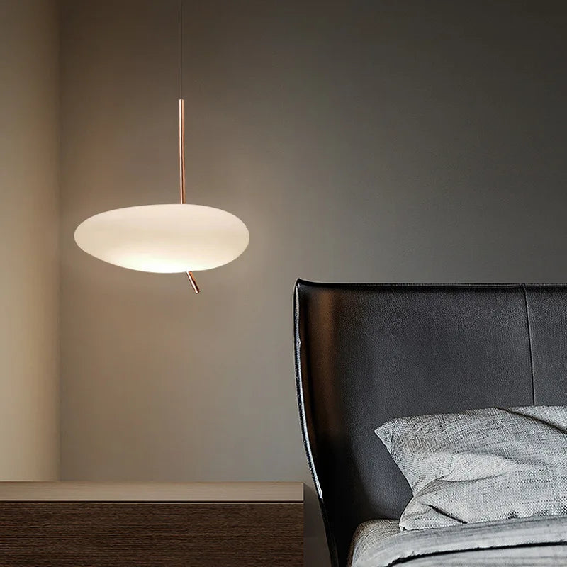lampe led nordique suspendue avec interrupteur tactile et galets de verre