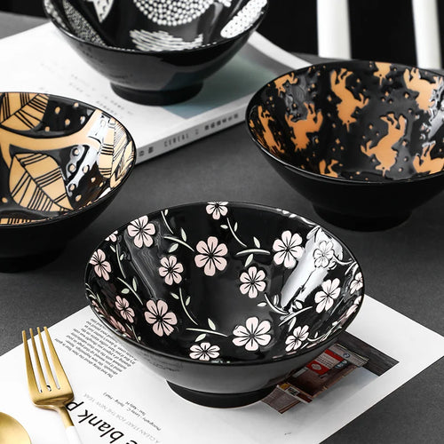 Bol ramen en céramique motif floral 1 2l
