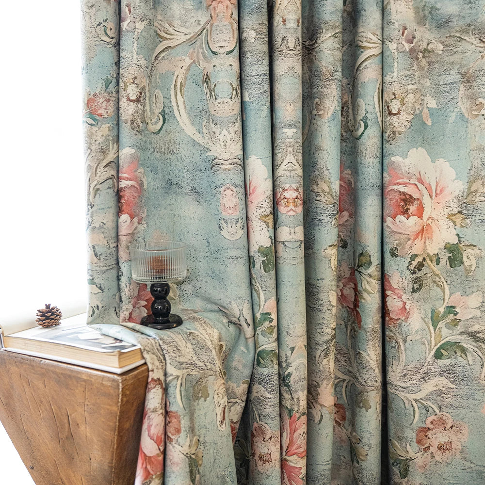 Rideau occultant moderne motif floral pour salon chambre - vue 4 sur 7