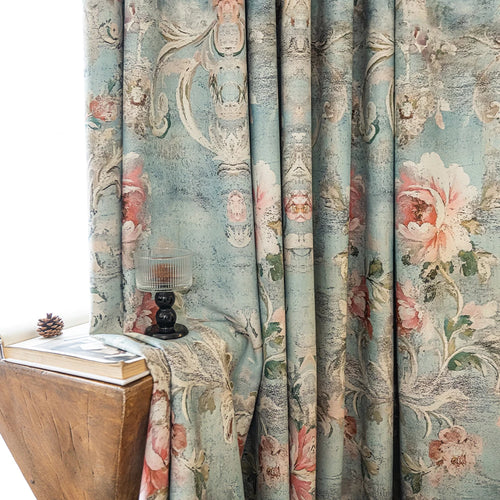 Rideau occultant moderne motif floral pour salon chambre