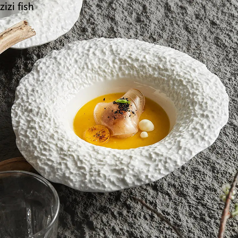 Assiette céramique texture roche bol chapeau design - vue 5 sur 7
