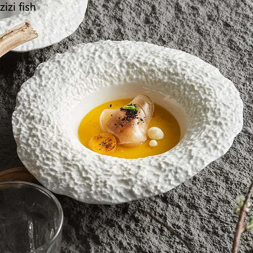 Assiette bol céramique texture roche style chapeau champignon