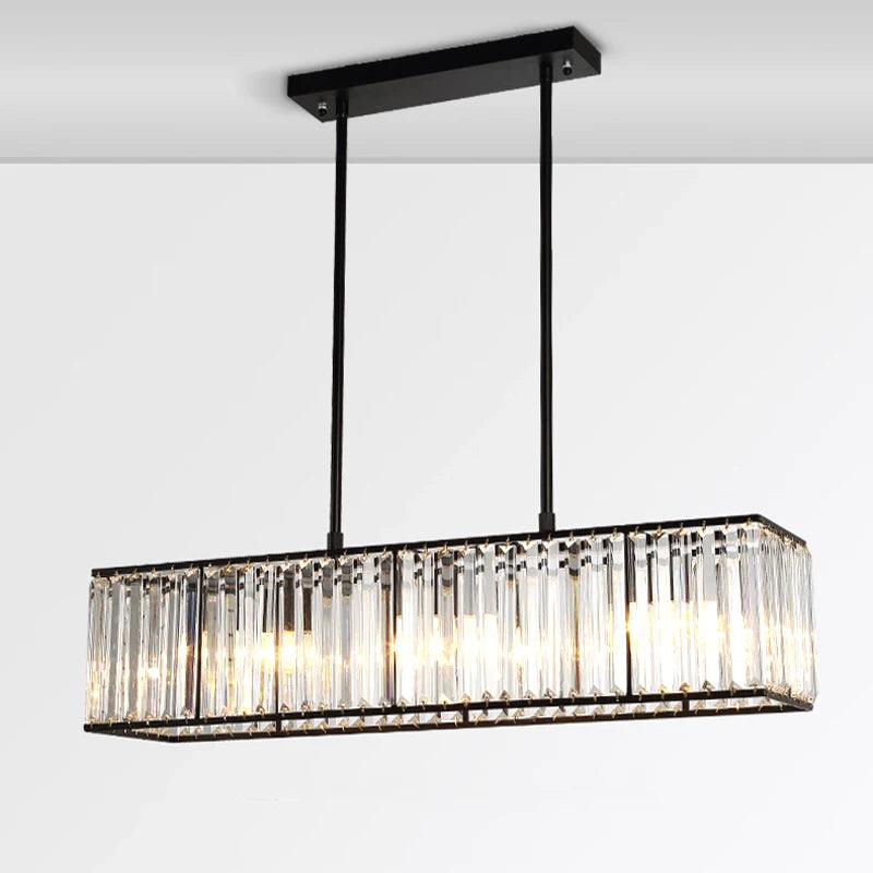 lustre fer cristal style américain moderne - vue 5 sur 8
