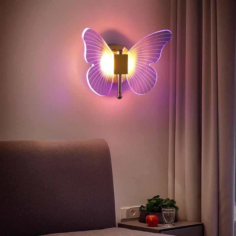 Applique murale LED papillon colorée - vue 5 sur 7