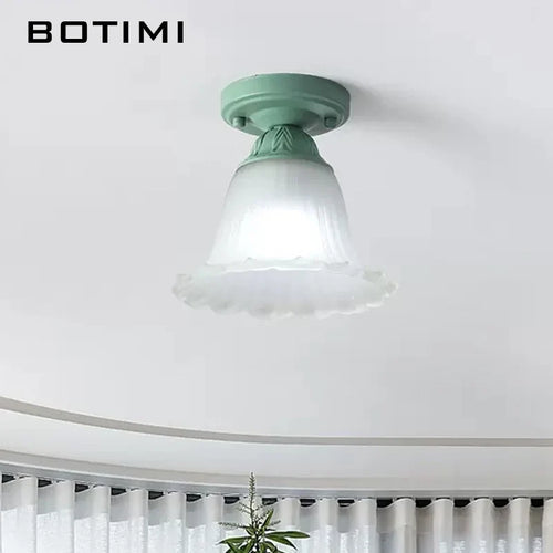 botimi plafonniers campagne verre dépoli métal vert luminaires balcon