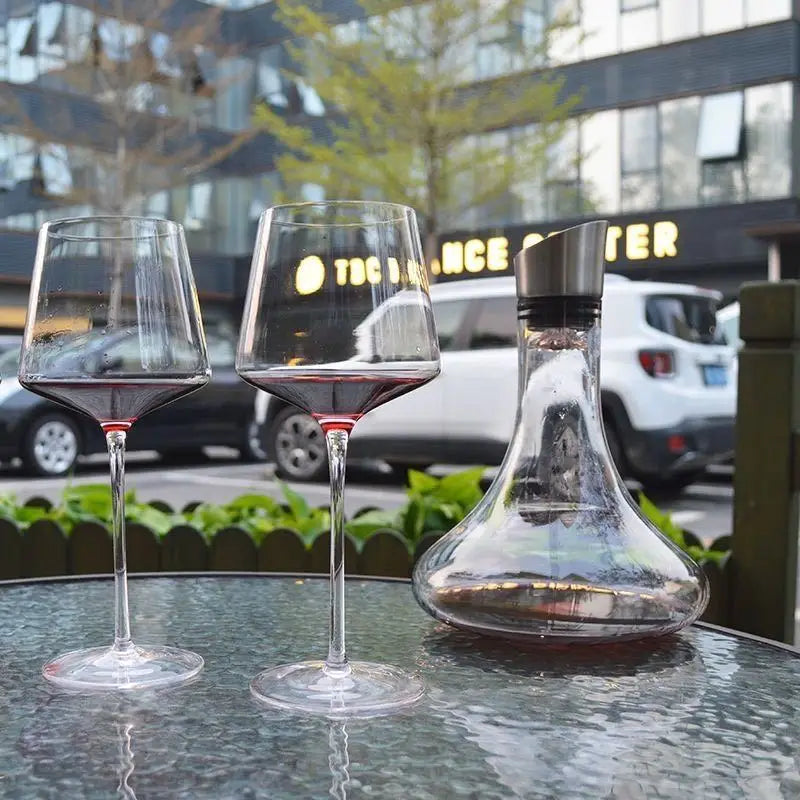 Verre a vin rouge cristal style nordique artisanal - vue 4 sur 8