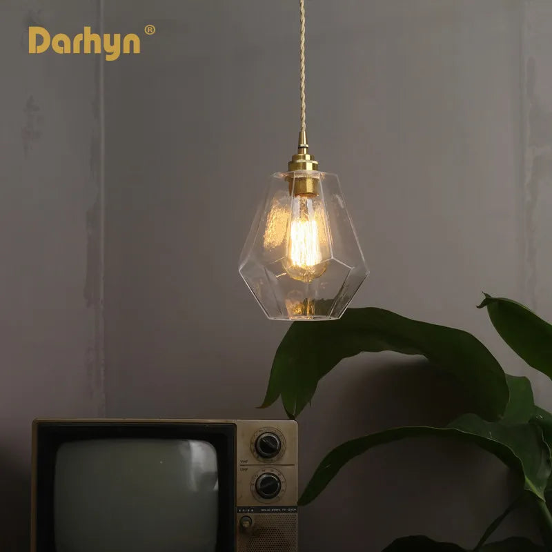 lampes suspendues modernes laiton verre rétro - vue 3 sur 7