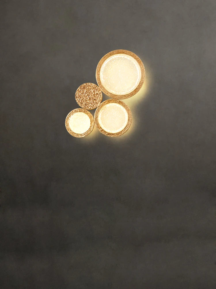 applique murale led postmoderne en cuivre avec miroir magique