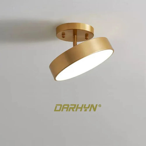 plafonnier cuivre led simple rond vestiaire