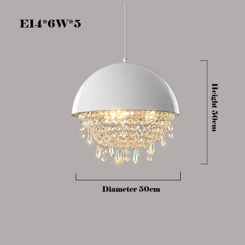 suspension créative en cristal hémisphère noir et blanc - vue 14 sur 18