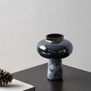 vase en verre marbré style chinois pour décoration intérieure élégante