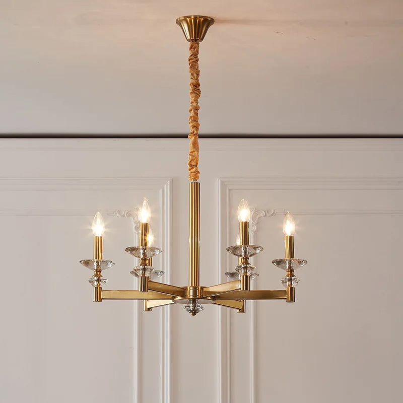 lustre en cristal style industriel européen rétro en fer - vue 3 sur 11