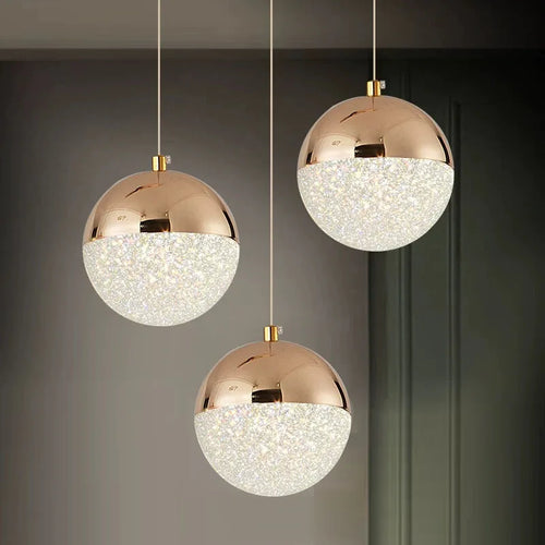 Suspension nordique led demi-boule acrylique simple