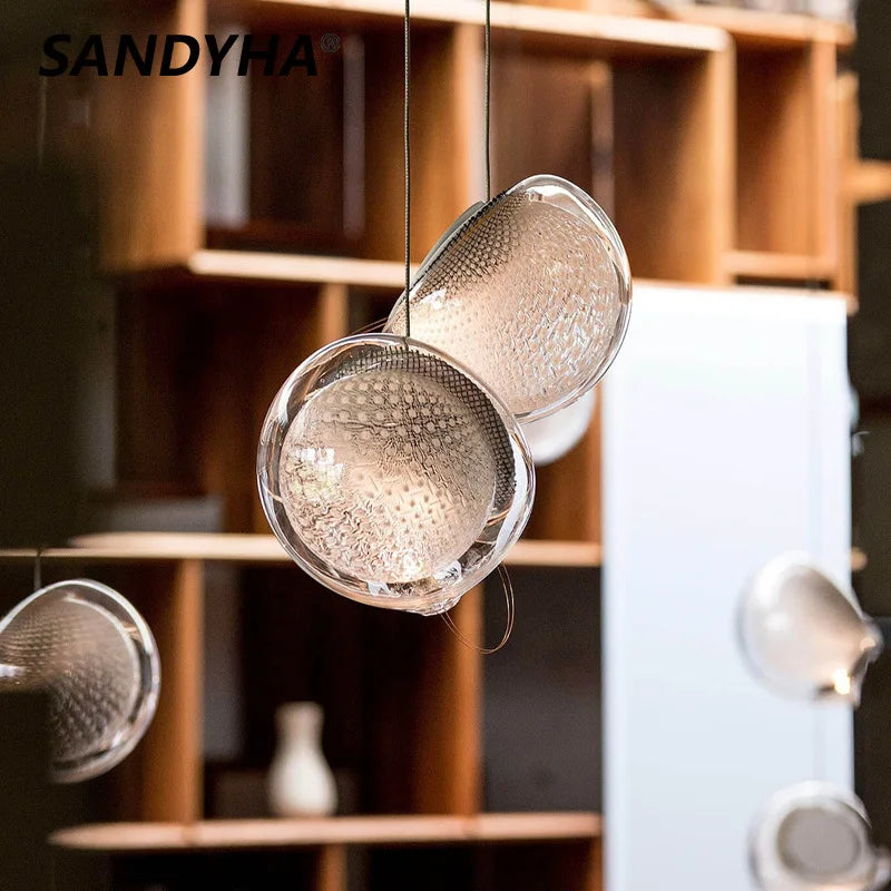 lustre moderne en verre pour décoration intérieure suspendue - vue 2 sur 8