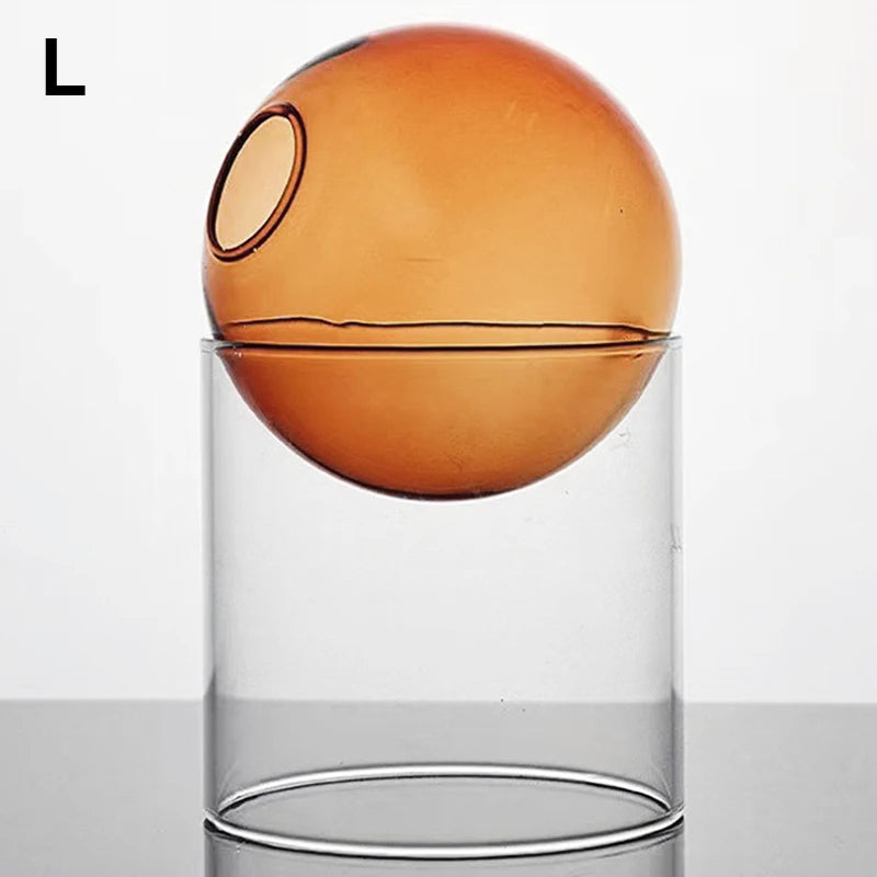 mini vase rond en verre pour décoration hydroponique écologique - vue 14 sur 18