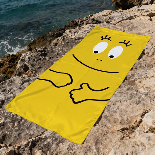 Serviette de plage barbapapa motif cartoon séchage rapide