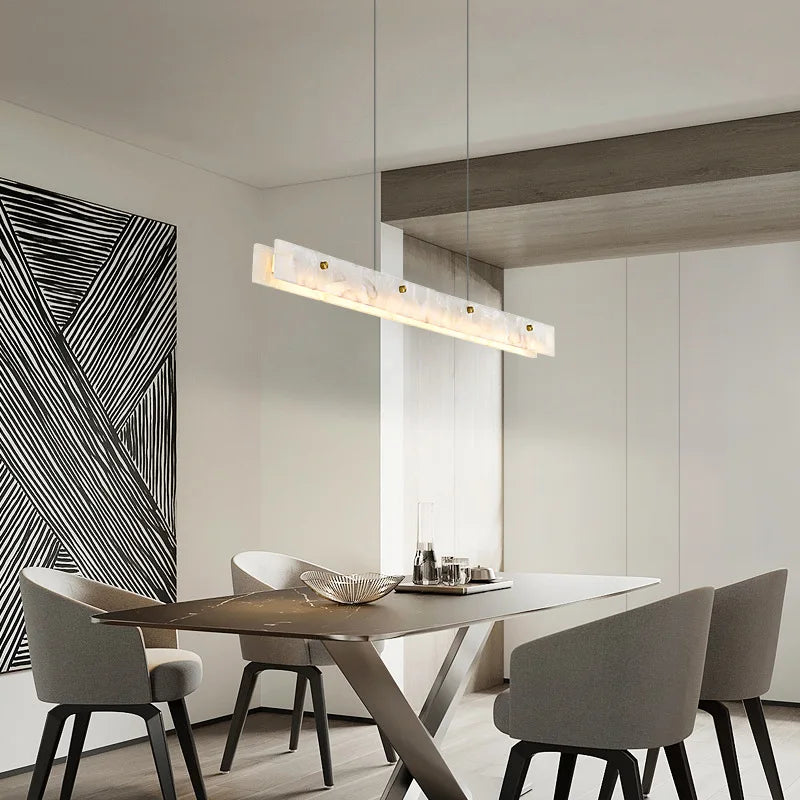 lustre moderne en marbre noir pour décoration intérieure élégante