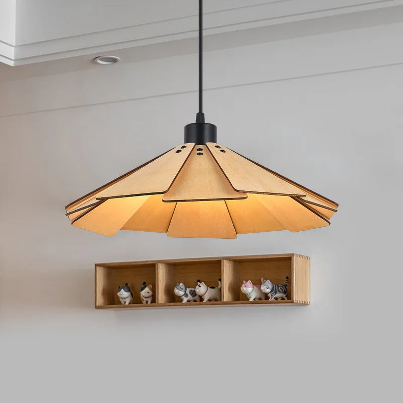 lampe suspendue led bois style wabi-sabi intérieur diy 2022 - vue 5 sur 14