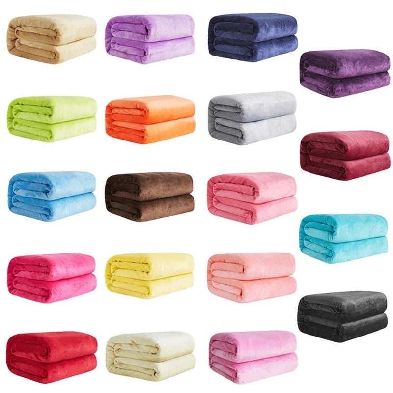 plaid flanelle polaire corail doux pour lit salon