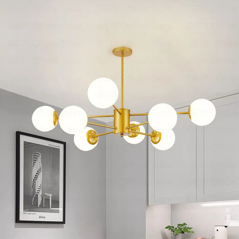 lustre moderne magic bean en verre pour décoration maison