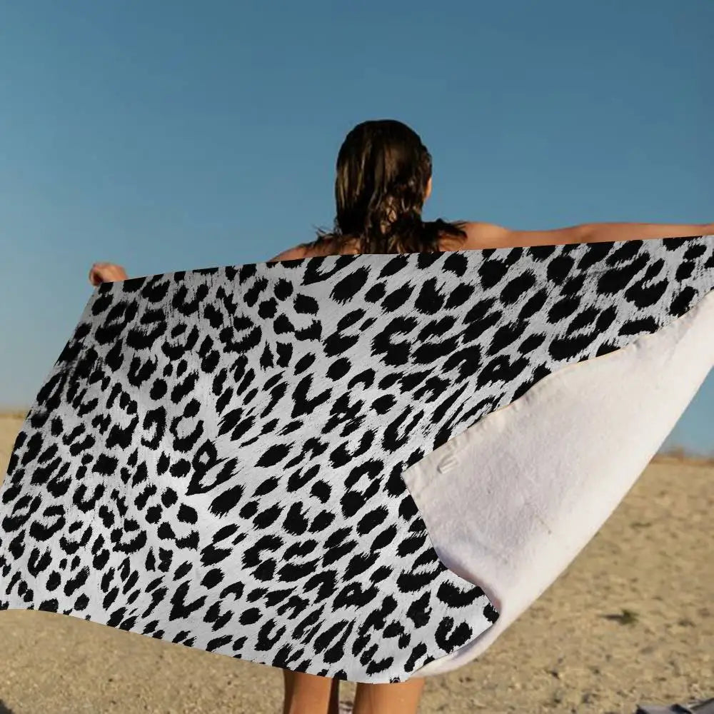 Serviette de bain microfibre motif animaux cartoon douce