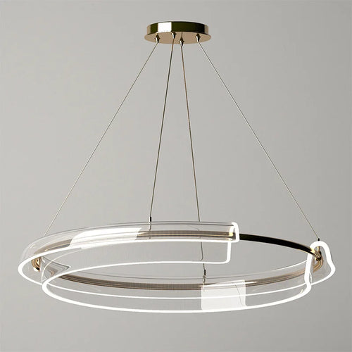 lustre led de luxe simple anneau dimmable pour maison hôtel