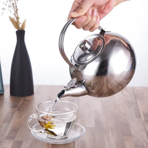 Bouilloire théière acier inoxydable avec infuseur 1l