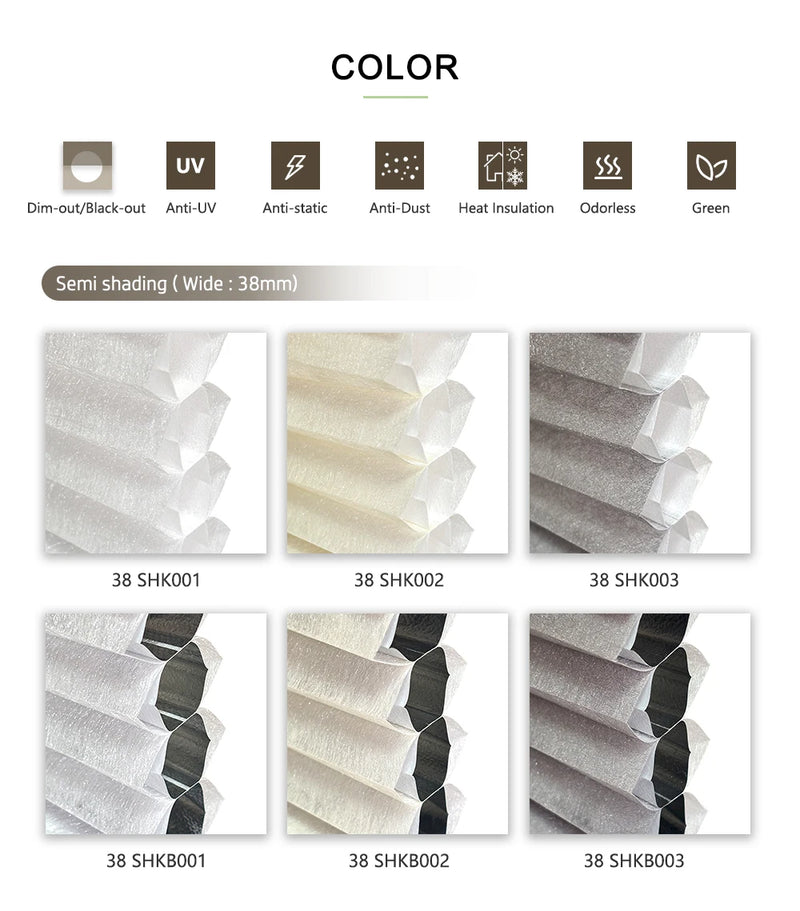 Store occultant alvéolaire sans perçage double ouverture fenêtre