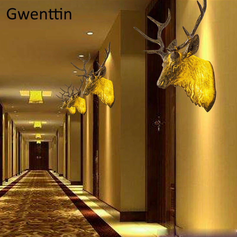 applique murale moderne en bois de cerf avec lumière led décorative - vue 3 sur 14