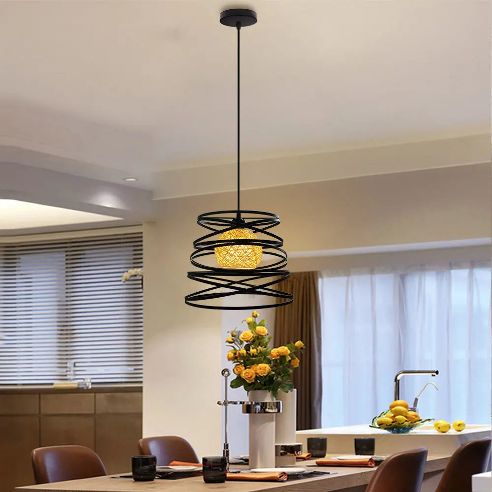 Lampe Spirale Suspendue Vintage - vue 3 sur 9