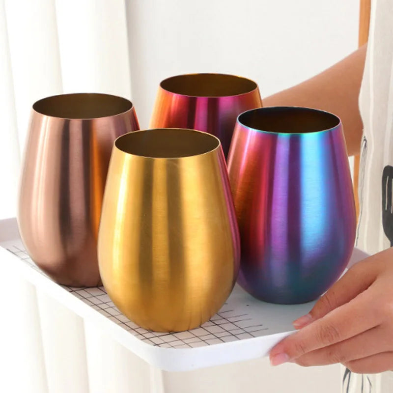 verres à vin inox 304 style bar design - vue 2 sur 7
