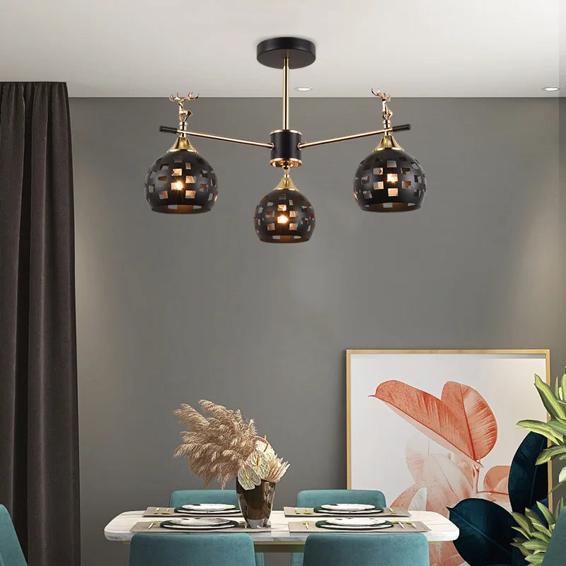 Style scandinave suspension lampe chambre plafonniers salon lampes suspendues cuisine plafond lustre E27 tête de lampe - vue 3 sur 10