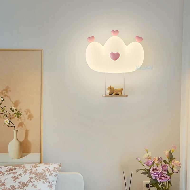 applique murale cœur rose pour chambre de princesse - vue 2 sur 14