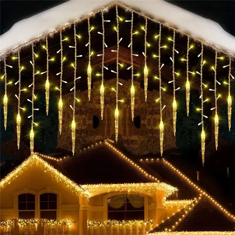 décorations lumineuses de noël pour fenêtres avec 8 modes clignotants - vue 2 sur 12
