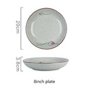 Assiette dessert japonaise ceramique motif floral peinte main