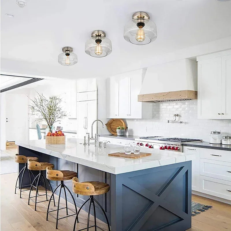 plafonnier led nordique moderne en verre pour décoration maison - vue 3 sur 9