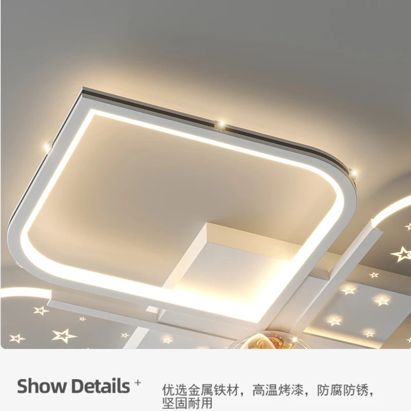 lustre led moderne quatre feuilles herbe ciel étoilé intérieur