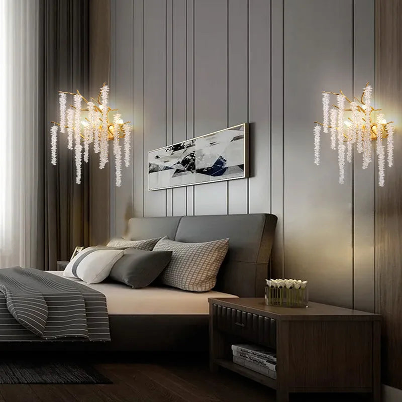 applique murale led moderne en cristal design art déco - vue 6 sur 10