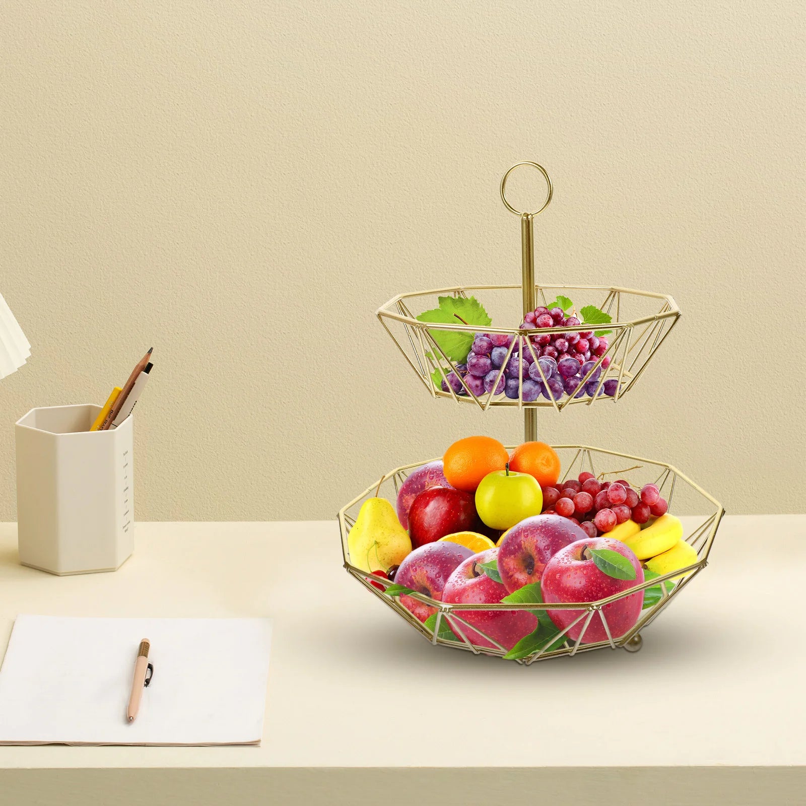 plateau à fruits et collations trois niveaux pour cuisine - vue 4 sur 8