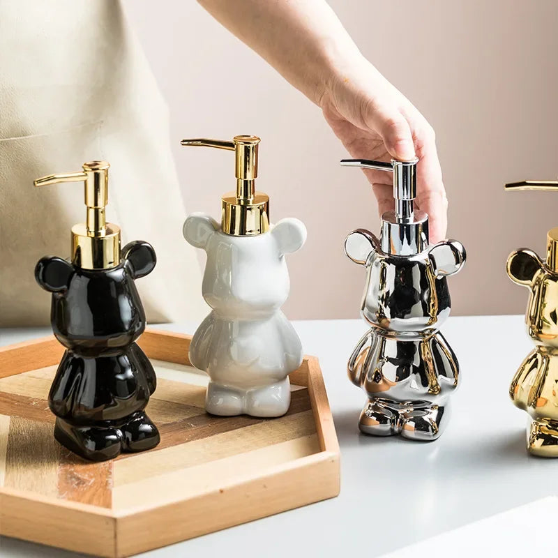 bouteille d'émulsion créative ours galvanisé distributeur 200 ml décoratif - vue 5 sur 10