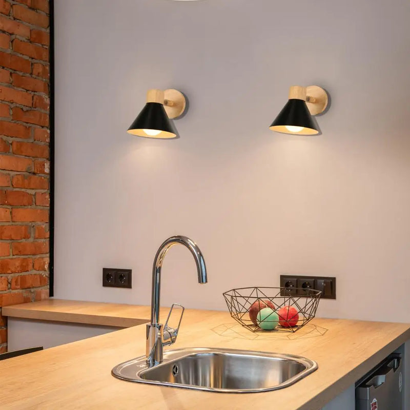 applique murale led en bois style nordique moderne