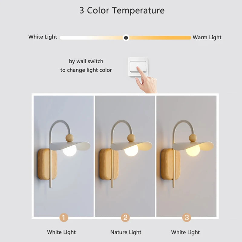 applique nordique bois led g9 salon bureau intérieur - vue 7 sur 7