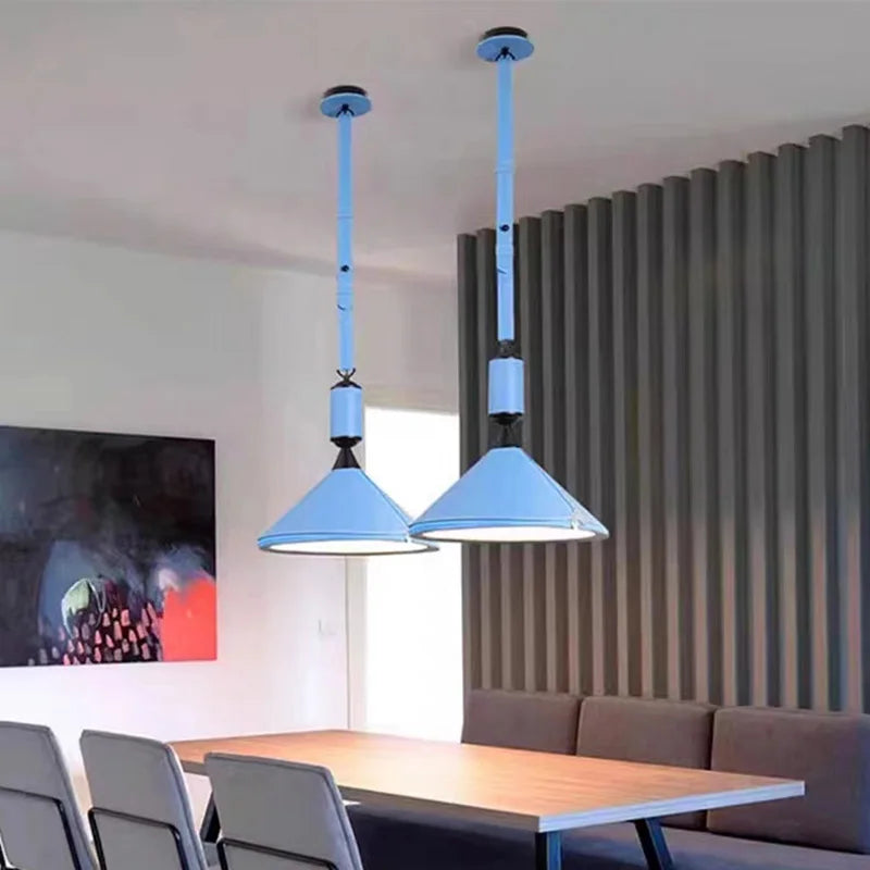 suspension LED en cuir artificiel luminaire décoratif - vue 4 sur 15