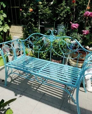 banc de jardin fer forgé table et chaises extérieur